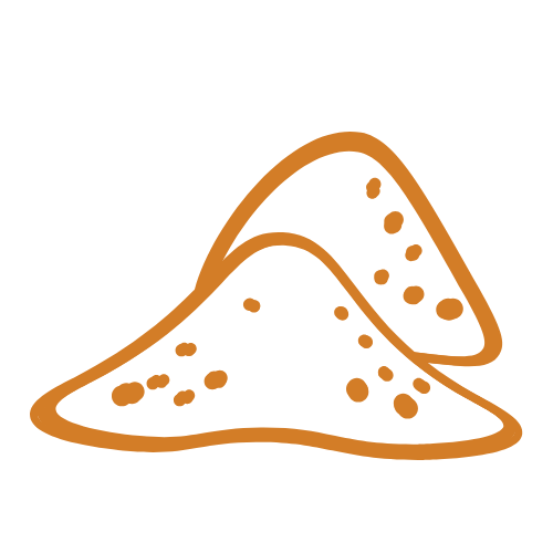 Icon eines Schüttguthaufens als Symbol für Baustoffhandel und Schüttgüter.