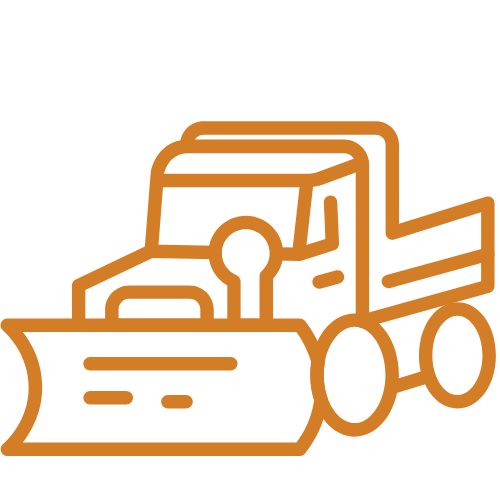 Icon eines Schneepflugs als Symbol für Winterdienst und Schneeräumung.